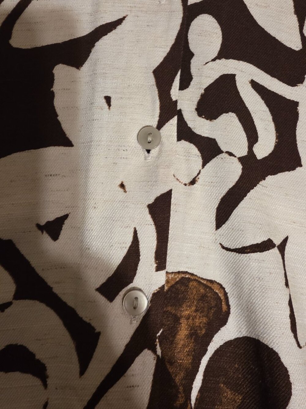 Rose + Olive Linen Blend Floral Button Up Shirt NWT Cream Brown Small - Picture 11 of 13